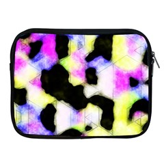 Watercolors Shapes On A Black Background                            Apple Ipad 2/3/4 Protective Soft Case by LalyLauraFLM