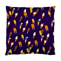 Ice Cream Cone Cornet Blue Summer Season Food Funny Pattern Standard Cushion Case (one Side) by yoursparklingshop