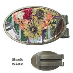 Sunflowers And Lamp Money Clips (oval)  by bestdesignintheworld