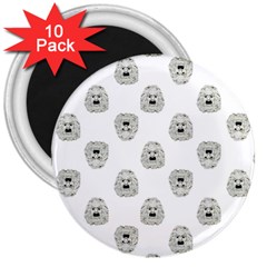 Angry Theater Mask Pattern 3  Magnets (10 Pack)  by dflcprints