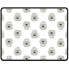 Angry Theater Mask Pattern Double Sided Fleece Blanket (medium)  by dflcprints
