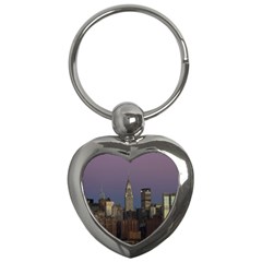 Skyline City Manhattan New York Key Chains (heart)  by Simbadda