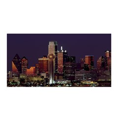 Dallas Texas Skyline Dusk Usa Satin Wrap by Simbadda
