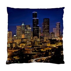 Skyline Downtown Seattle Cityscape Standard Cushion Case (one Side) by Simbadda