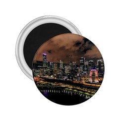 Cityscape Night Buildings 2 25  Magnets by Simbadda