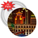 Shanghai Skyline Architecture 3  Buttons (10 pack) 