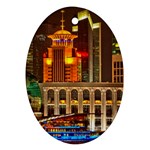Shanghai Skyline Architecture Oval Ornament (Two Sides) Back