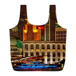 Shanghai Skyline Architecture Full Print Recycle Bags (L) 