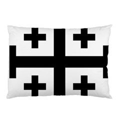 Black Jerusalem Cross  Pillow Case by abbeyz71