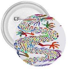 Dragon Asian Mythical Colorful 3  Buttons by Simbadda