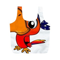Bird Cartoon Character Parrot Full Print Recycle Bags (m)  by Simbadda