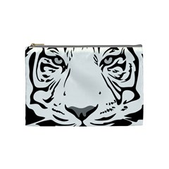 Tiger Pattern Animal Design Flat Cosmetic Bag (medium)  by Simbadda