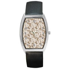 Leaves Texture Pattern Barrel Style Metal Watch by dflcprints