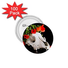 Animal Skull With A Wreath Of Wild Flower 1 75  Buttons (100 Pack)  by igorsin