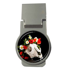 Animal Skull With A Wreath Of Wild Flower Money Clips (round)  by igorsin