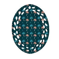 Summer Palms Pattern Ornament (oval Filigree) by TastefulDesigns