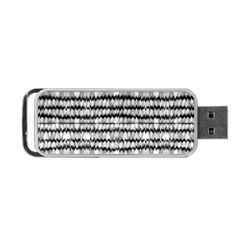 Abstract Wavy Black And White Pattern Portable Usb Flash (one Side) by dflcprints