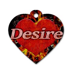 Desire Concept Background Illustration Dog Tag Heart (one Side) by dflcprints