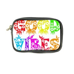 Good Vibes Rainbow Colors Funny Floral Typography Coin Purse