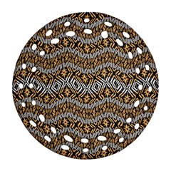 Modern Wavy Geometric Pattern Ornament (round Filigree) by dflcprints