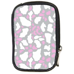 Pink Grey White Cow Print Compact Camera Cases by LoolyElzayat