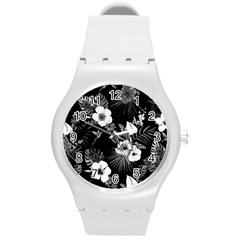 Tropical Pattern Round Plastic Sport Watch (m) by Valentinaart