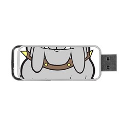 Gray Happy Dog Bulldog Pet Collar Portable Usb Flash (two Sides) by Nexatart