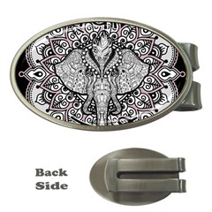 Ornate Hindu Elephant  Money Clips (oval)  by Valentinaart