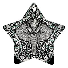 Ornate Hindu Elephant  Ornament (star) by Valentinaart