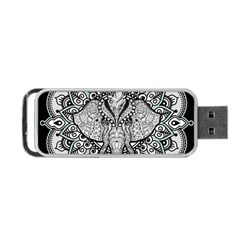 Ornate Hindu Elephant  Portable Usb Flash (one Side) by Valentinaart