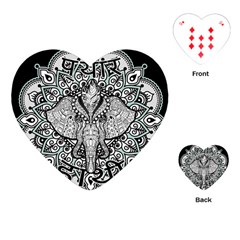 Ornate Hindu Elephant  Playing Cards (heart)  by Valentinaart