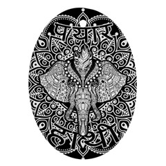 Ornate Hindu Elephant  Ornament (oval) by Valentinaart