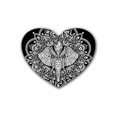 Ornate Hindu Elephant  Rubber Coaster (heart)  by Valentinaart