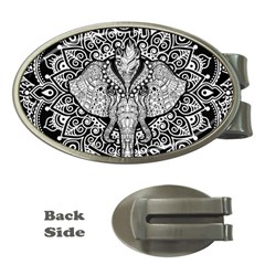 Ornate Hindu Elephant  Money Clips (oval)  by Valentinaart