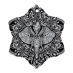 Ornate Hindu Elephant  Snowflake Ornament (two Sides) by Valentinaart