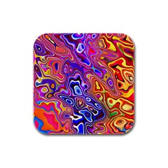 Colorful Texture                                      Rubber Square Coaster (4 Pack by LalyLauraFLM