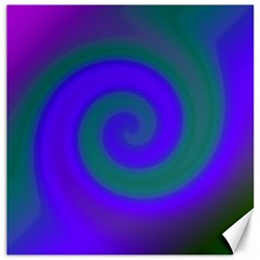 Swirl Green Blue Abstract Canvas 16  X 16   by BrightVibesDesign