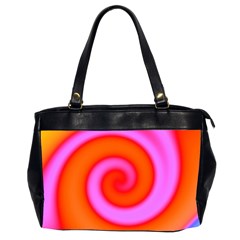 Swirl Orange Pink Abstract Office Handbags (2 Sides)  by BrightVibesDesign