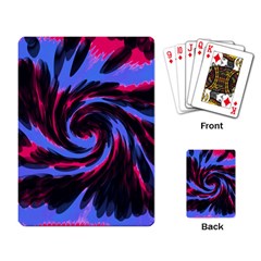 Swirl Black Blue Pink Playing Card by BrightVibesDesign