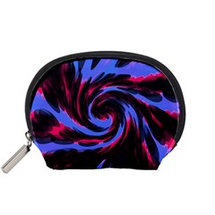 Swirl Black Blue Pink Accessory Pouches (small)  by BrightVibesDesign