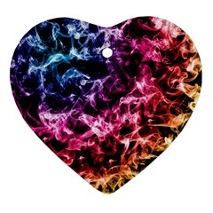 Smoke Colors Soul Black Blue Heart Ornament (two Sides)