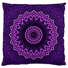 Mandala Purple Mandalas Balance Large Flano Cushion Case (one Side) by Sapixe