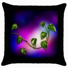 Leaves Green Leaves Background Throw Pillow Case (black)