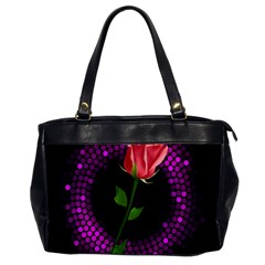 Rosa Black Background Flash Lights Office Handbags by Sapixe