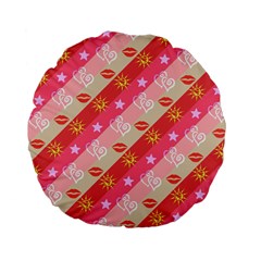 Background Desktop Pink Sun Stars Standard 15  Premium Flano Round Cushions