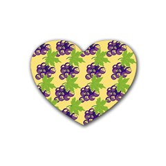 Grapes Background Sheet Leaves Heart Coaster (4 Pack)  by Sapixe