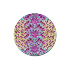 Climbing And Loving Beautiful Flowers Of Fantasy Floral Magnet 3  (round) by pepitasart