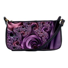 Purple Abstract Art Fractal Shoulder Clutch Bags