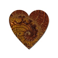Copper Caramel Swirls Abstract Art Heart Magnet