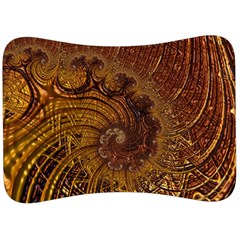 Copper Caramel Swirls Abstract Art Velour Seat Head Rest Cushion by Sapixe